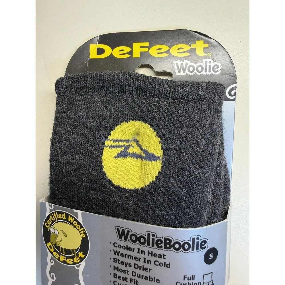 DeFeet Woolie Boolie Merino Wool Hiking Socks Charcoal Hi Top Small Womens 6-8